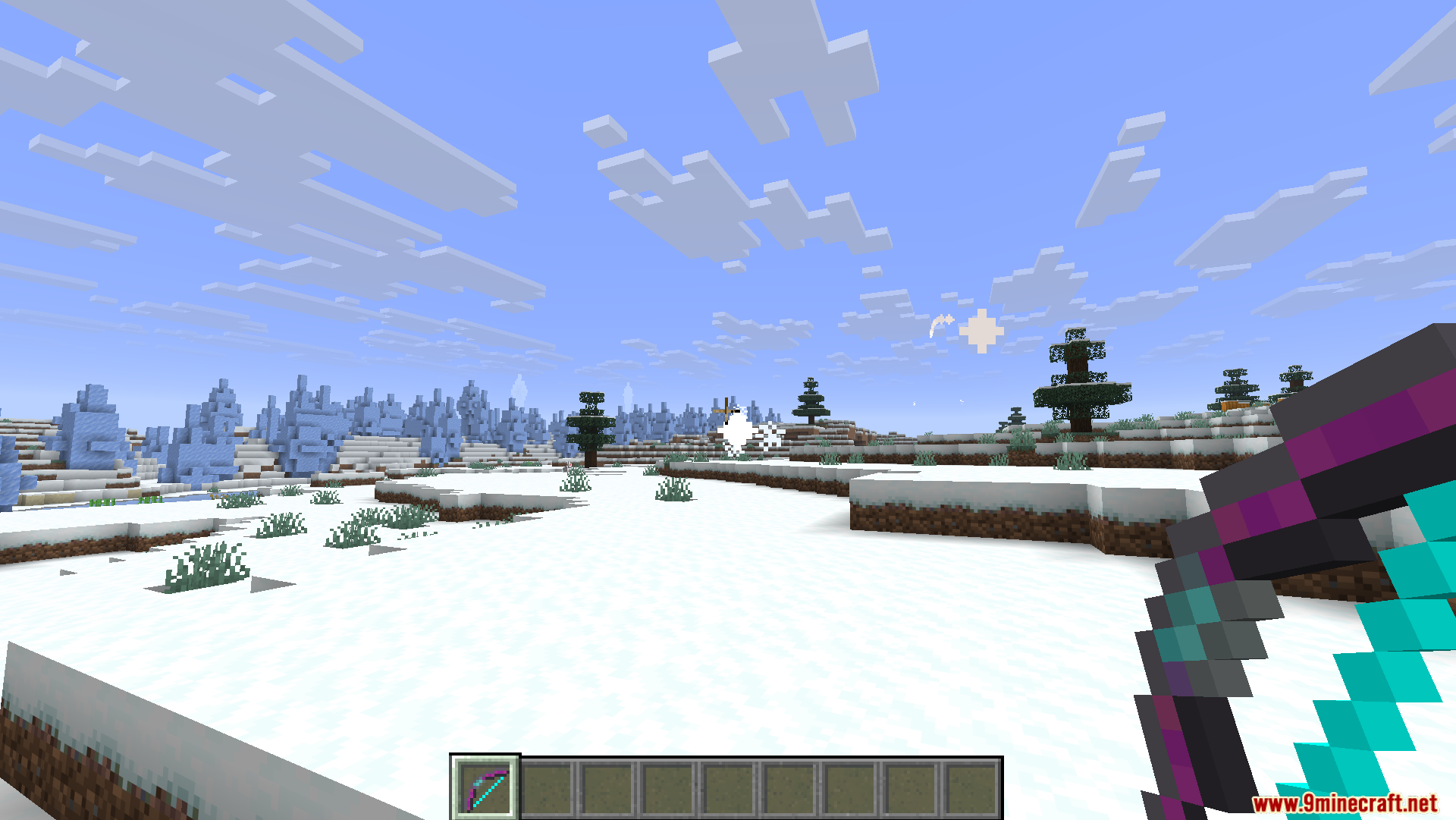 Shooting a glowing star projectile from the Shimmersteel Bow