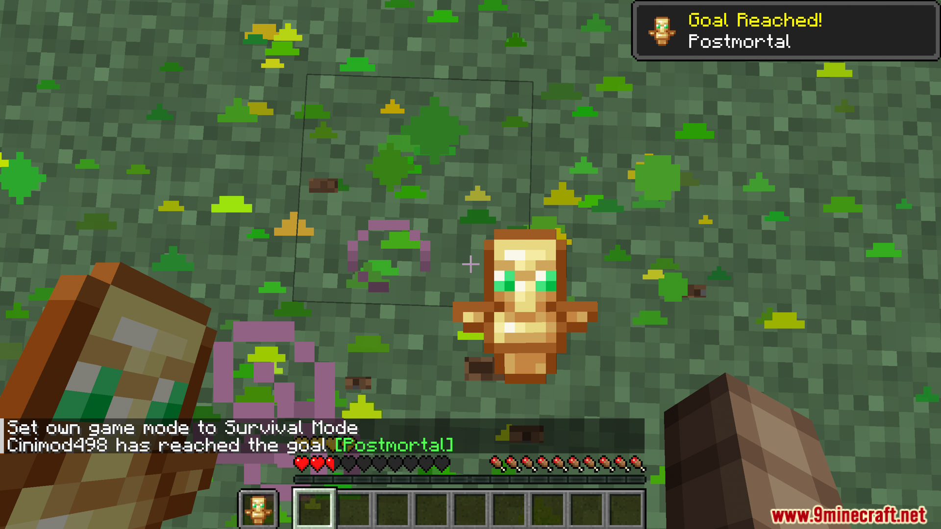 Player surviving a fall with a new totem automatically equipped