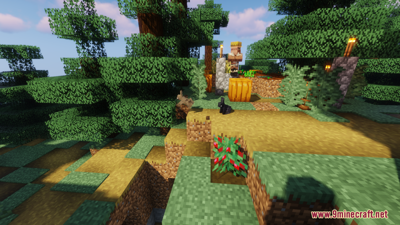 Black and brown rabbits with custom 3D models on dirt path