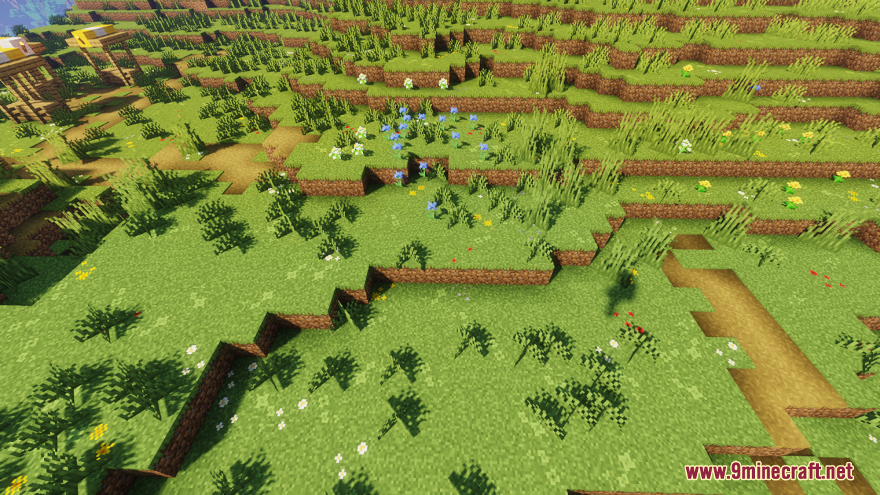 Better Grounds pack showing detailed grass blocks with tiny flowers