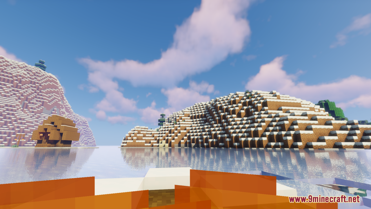 Reduced screen fire allows clear view of snowy mountain and wooden house