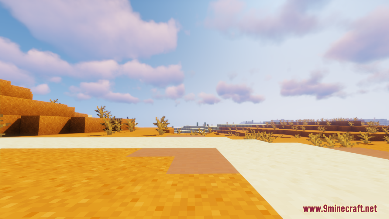 First person view showing low fire overlay in a desert biome