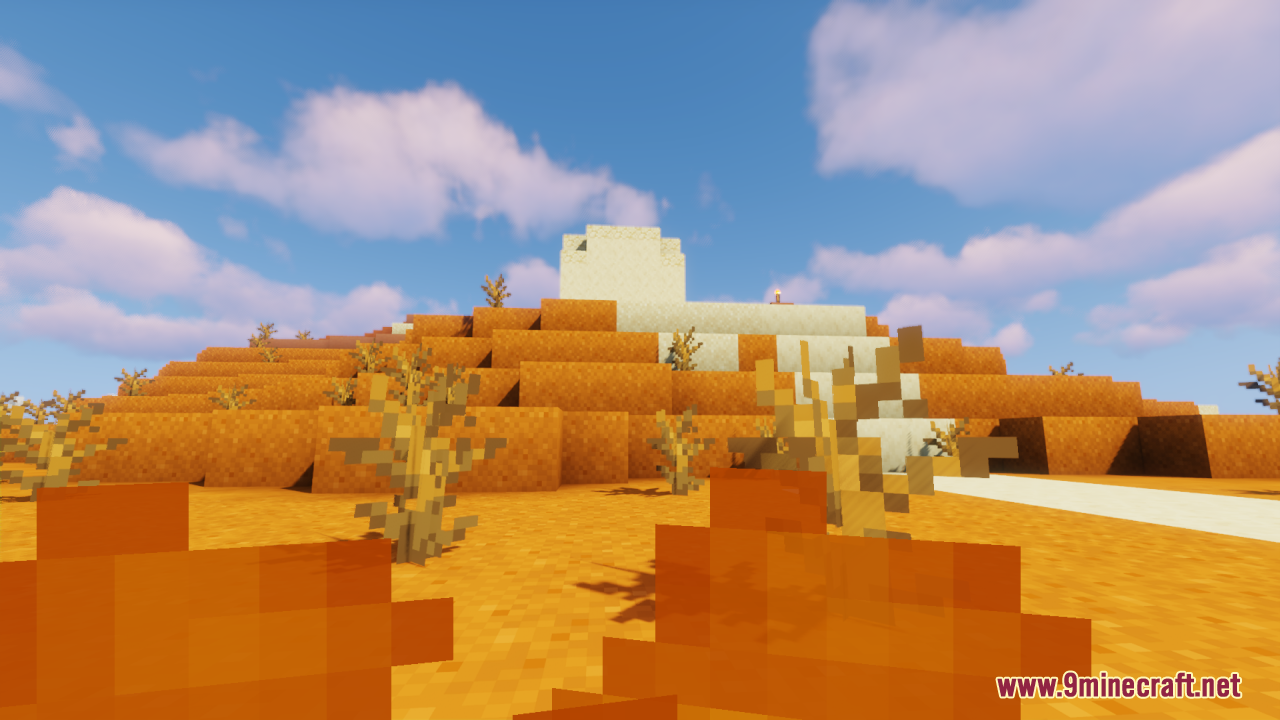 Viewing a sand structure with the Better Lower Fire pack