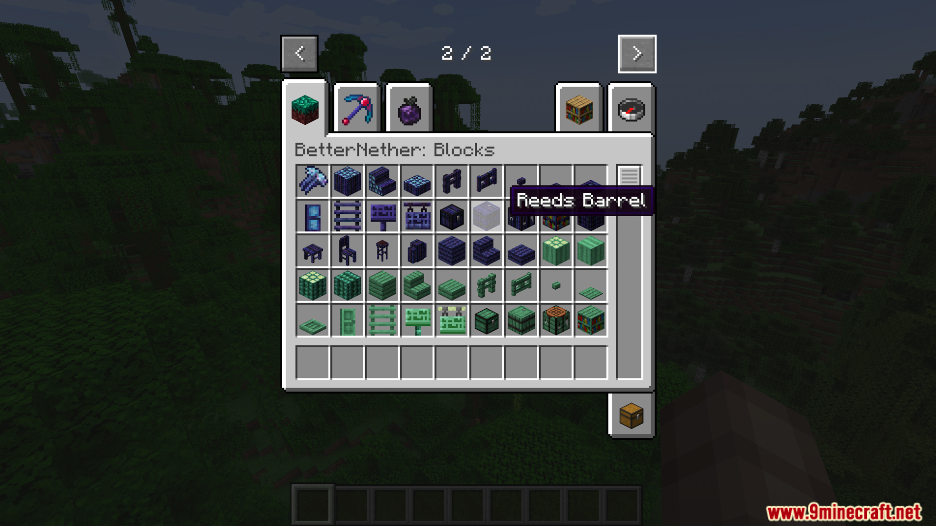 New blocks from the BetterNether mod in creative inventory