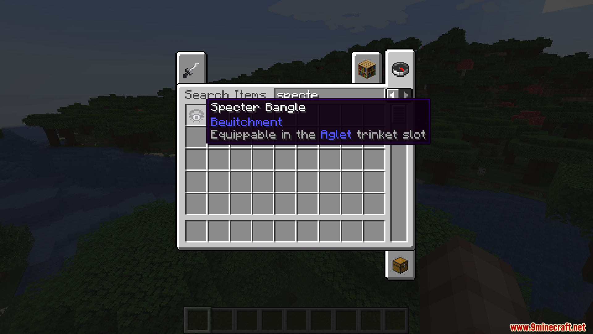 Bewitchment Tweaks Mod Screenshot 2 Viewing the tooltip for the Specter Bangle in the inventory