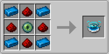 Crafting a blue network core item using redstone and ender eye