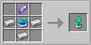 Crafting a green network locator using iron ingots and amethyst