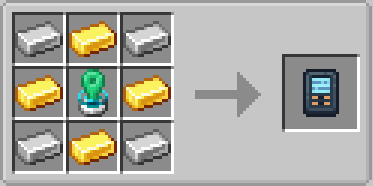 Crafting the Beyond Dimensions portable storage terminal using gold ingots