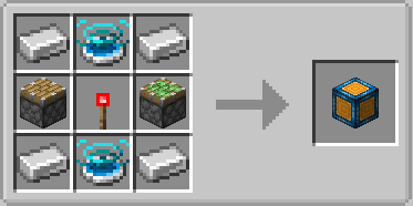 Crafting recipe for a network machine block using iron and pistons