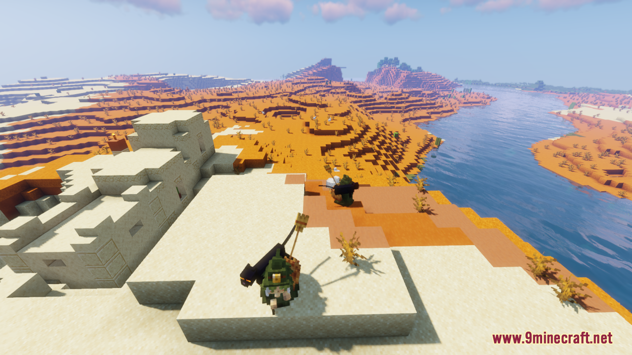 Dwarf witches overlooking a vast desert river