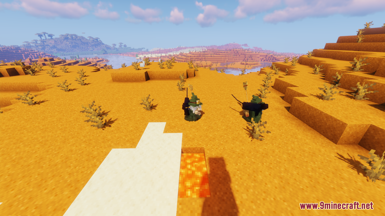 Two dwarf witches standing in a savanna biome