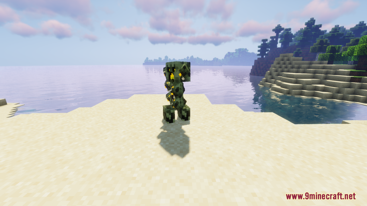 Side angle showing detailed texture of the new custom creeper mob