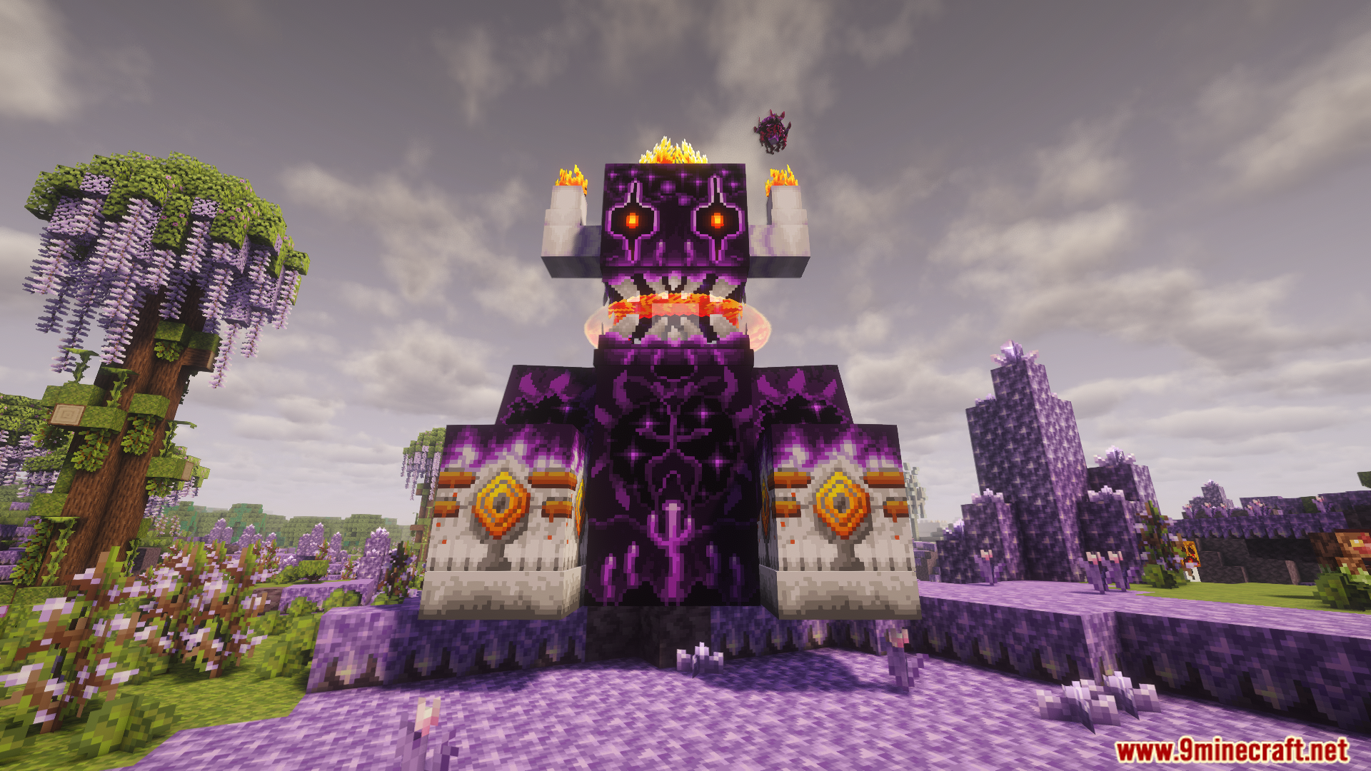 Close-up of the purple Void Giant boss mob