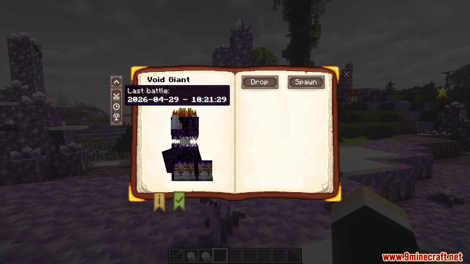 Boss Checklist Mod UI showing the Void Giant entry