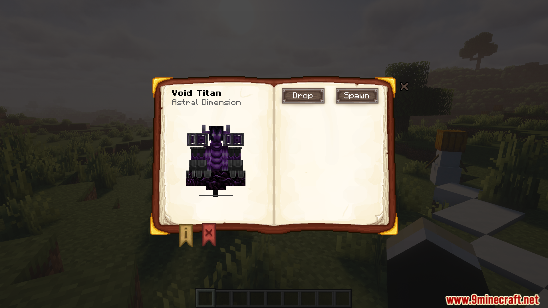 In-game guide entry for the Void Titan boss