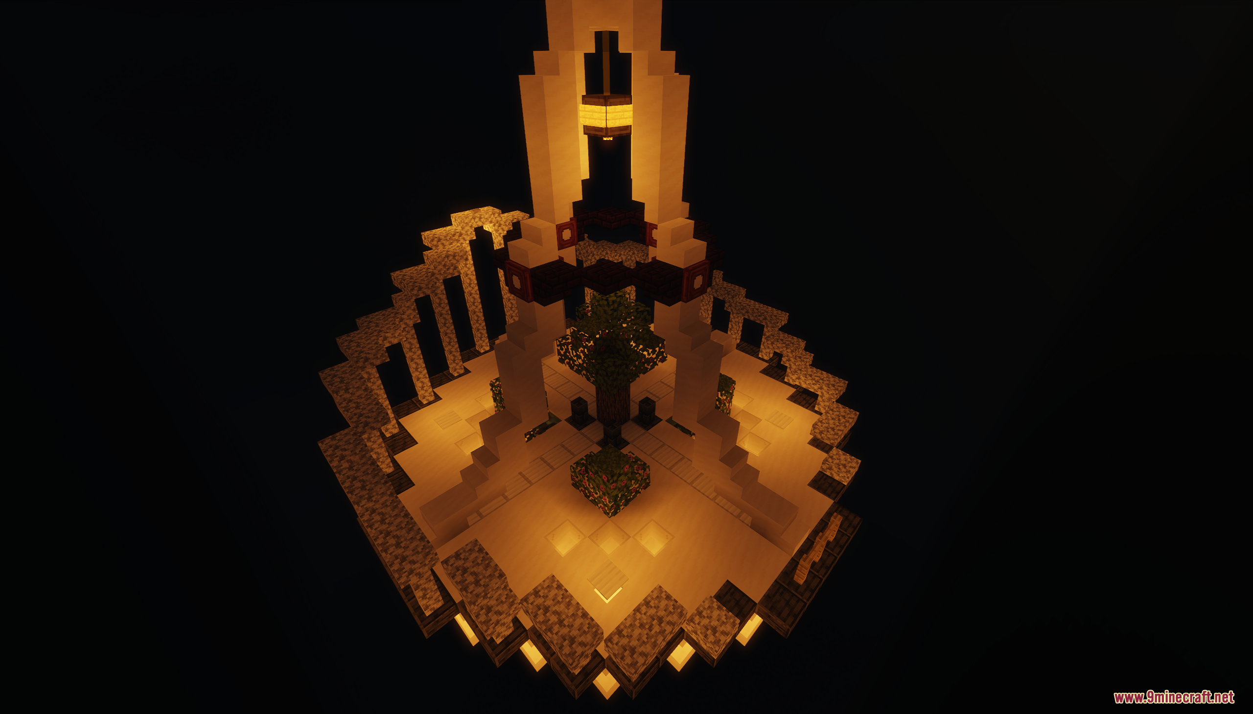 White tower structure level in Buttonquest map with central tree