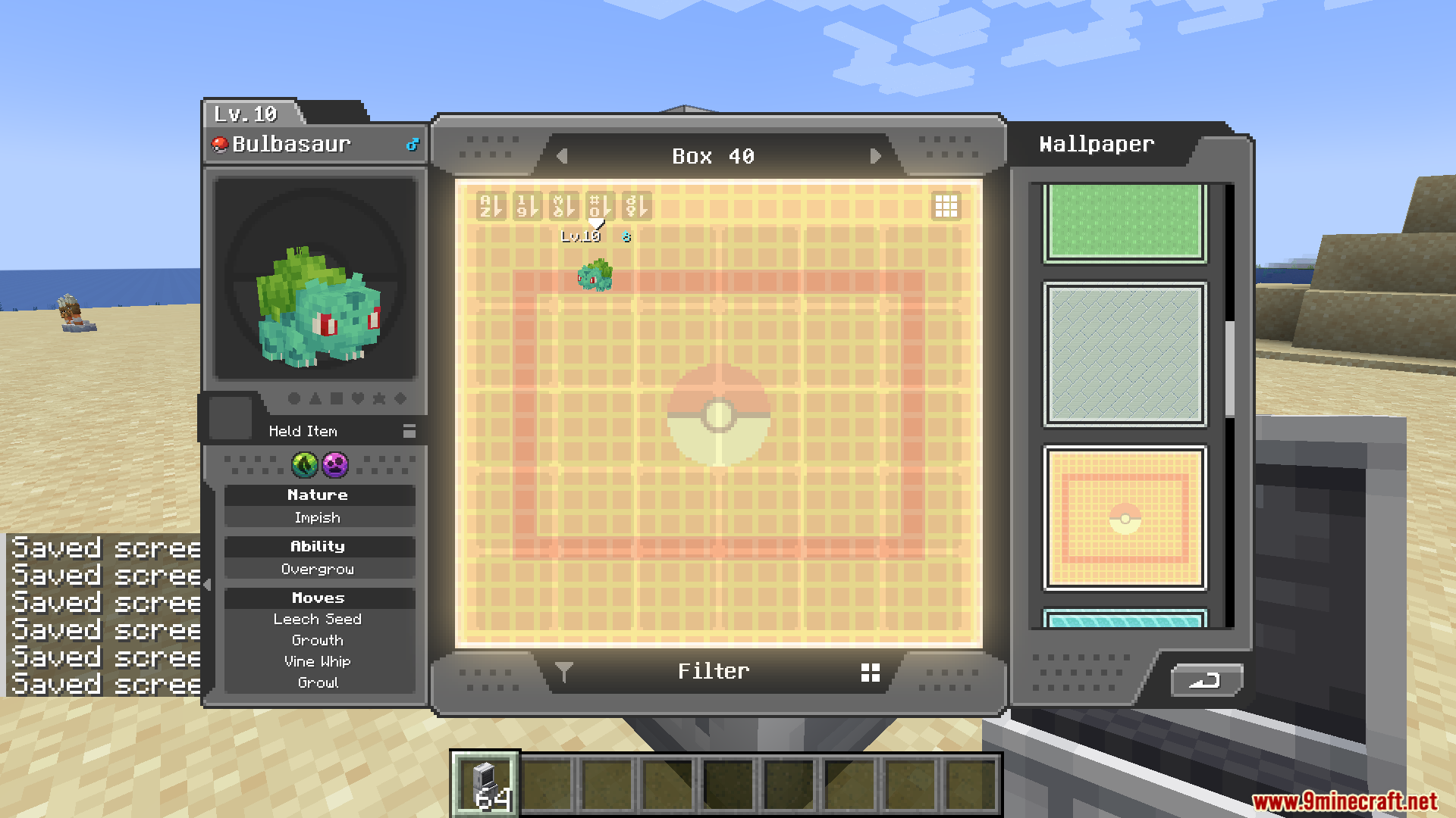 A classic Poké Ball themed wallpaper for the PC box