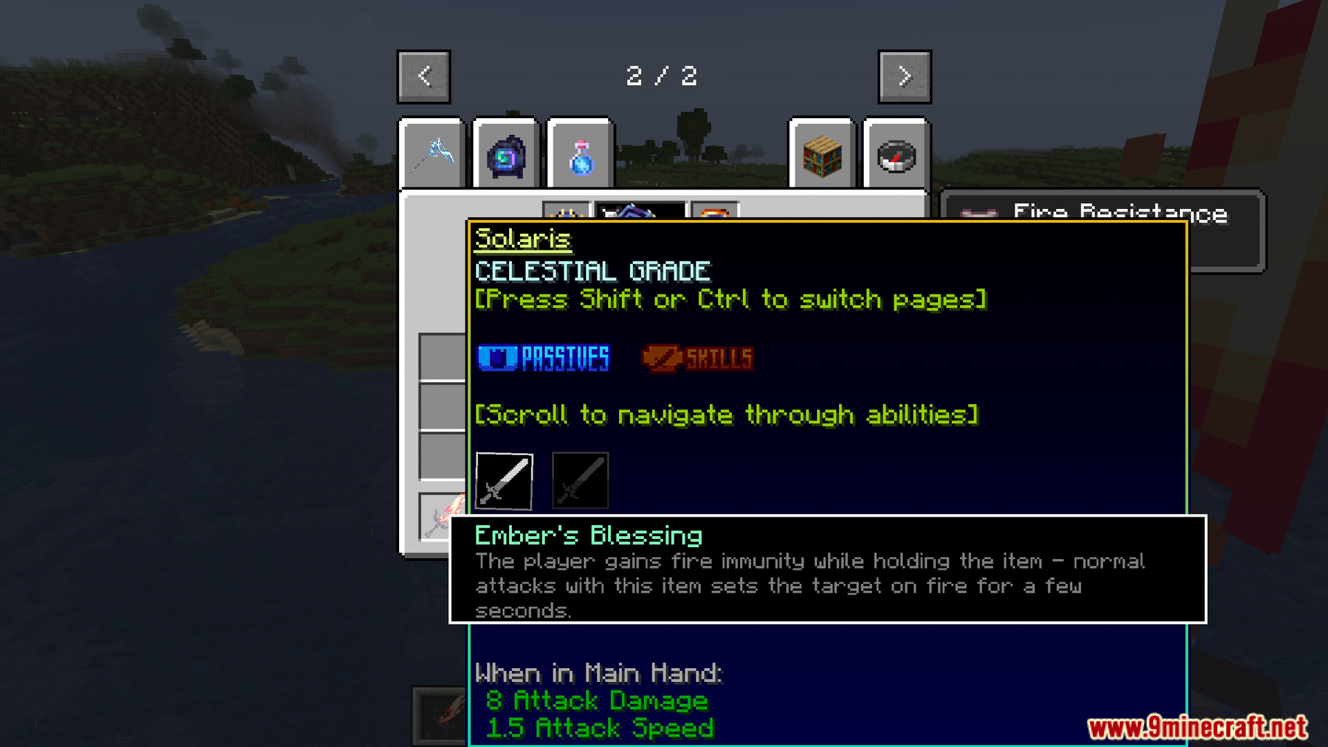 Tooltip for the celestial grade sword Solaris