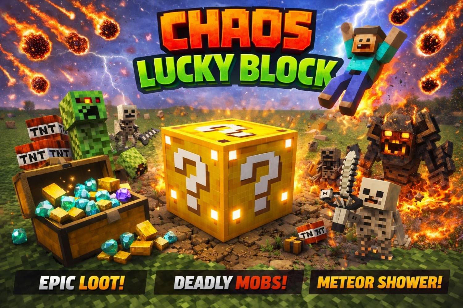 Chaos Lucky Block Achievements Friendly Addon Mod