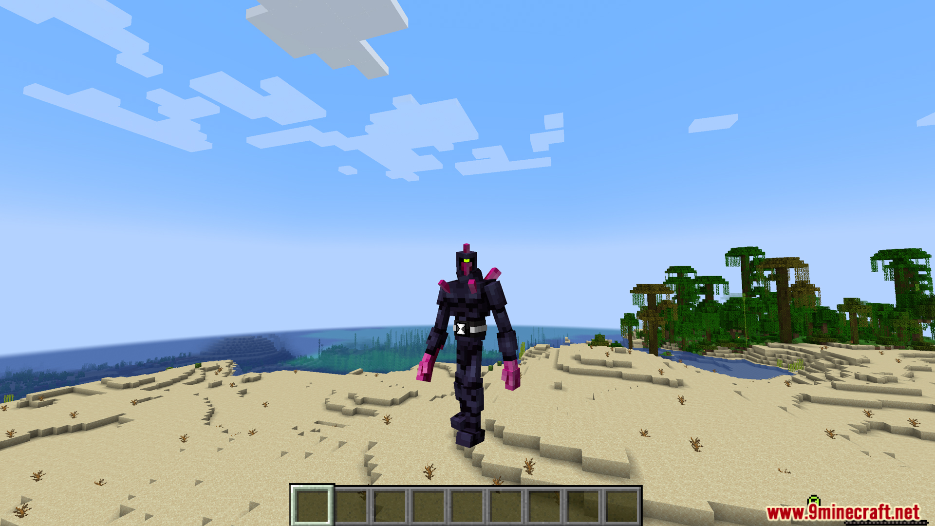 Player transformed into the tall dark purple Chromastone alien character
