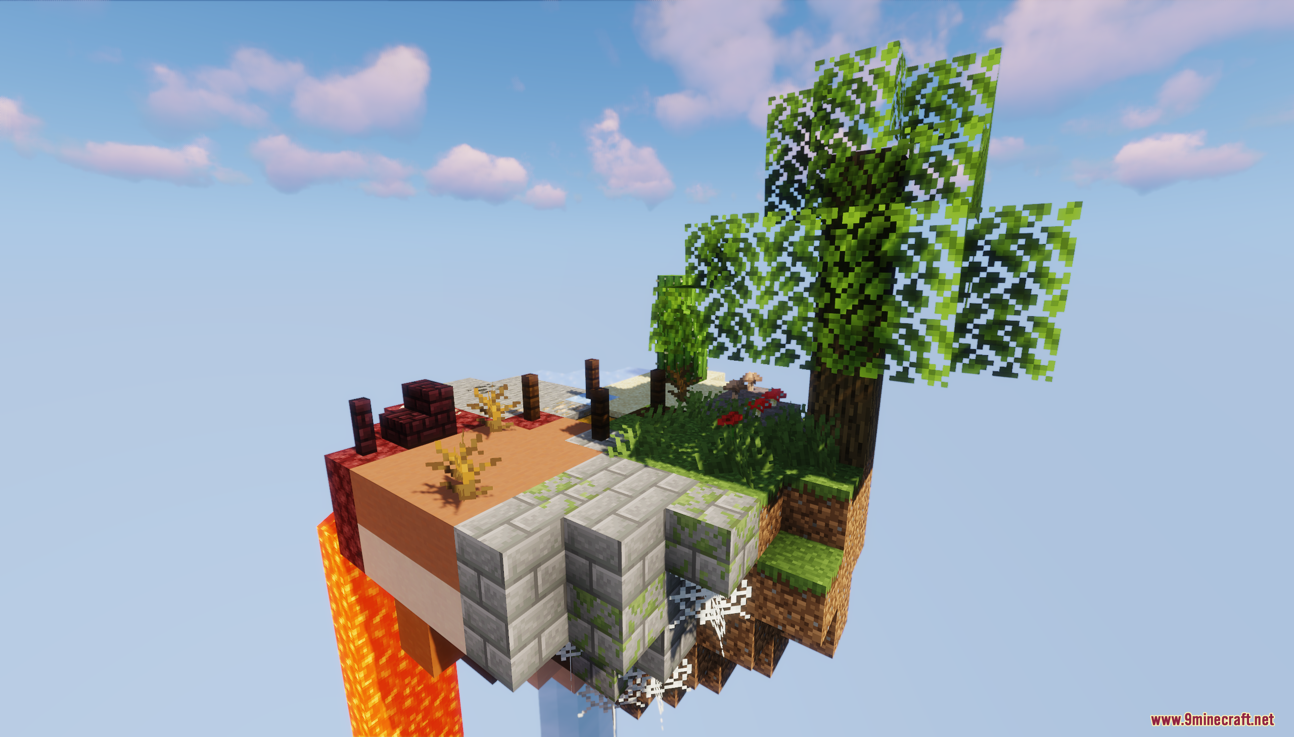 Another angle of the floating island with lava