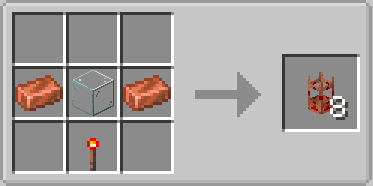 Crafting recipe for powered copper pipes in Classic Pipes Mod