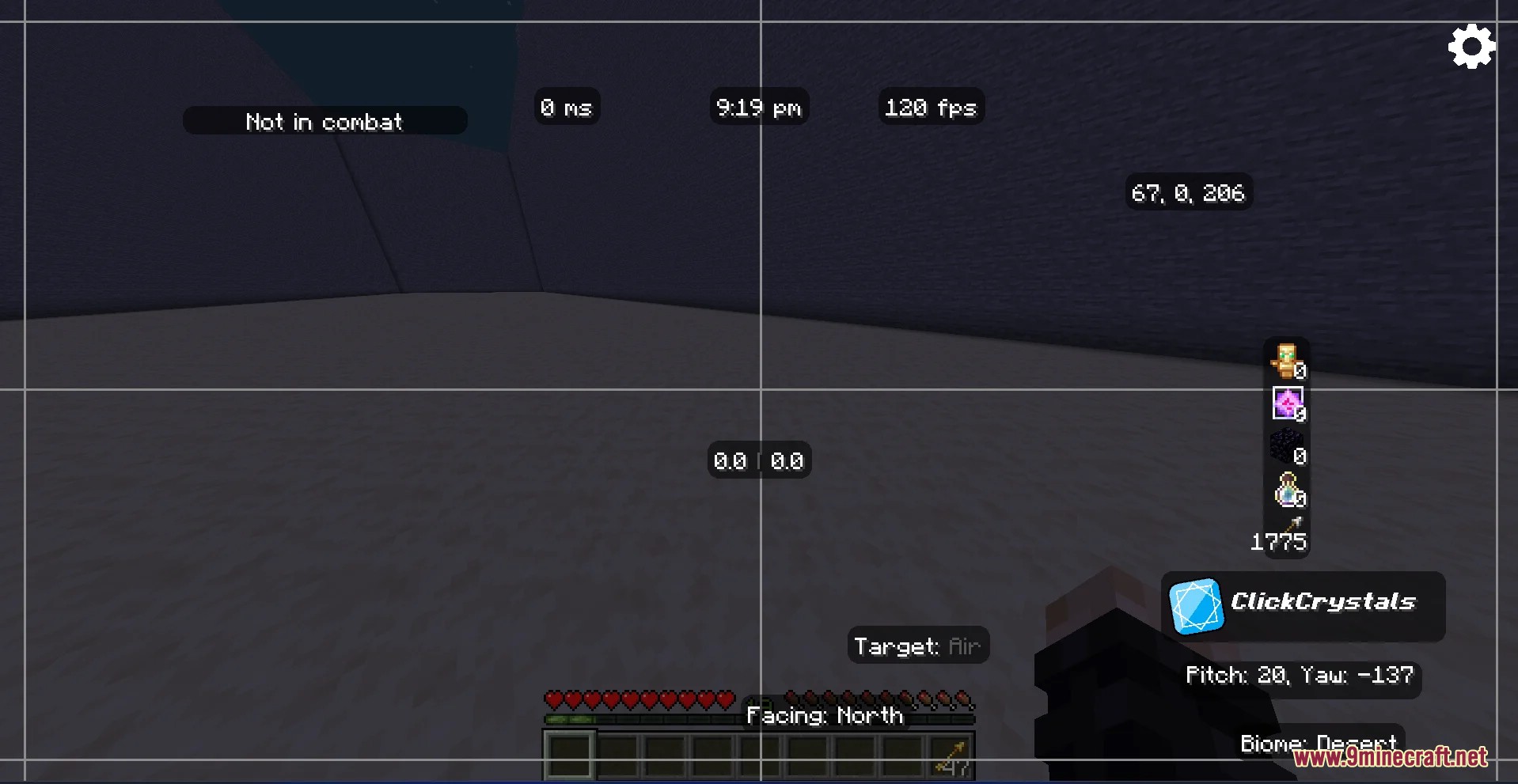 ClickCrystals mod custom HUD for PvP combat