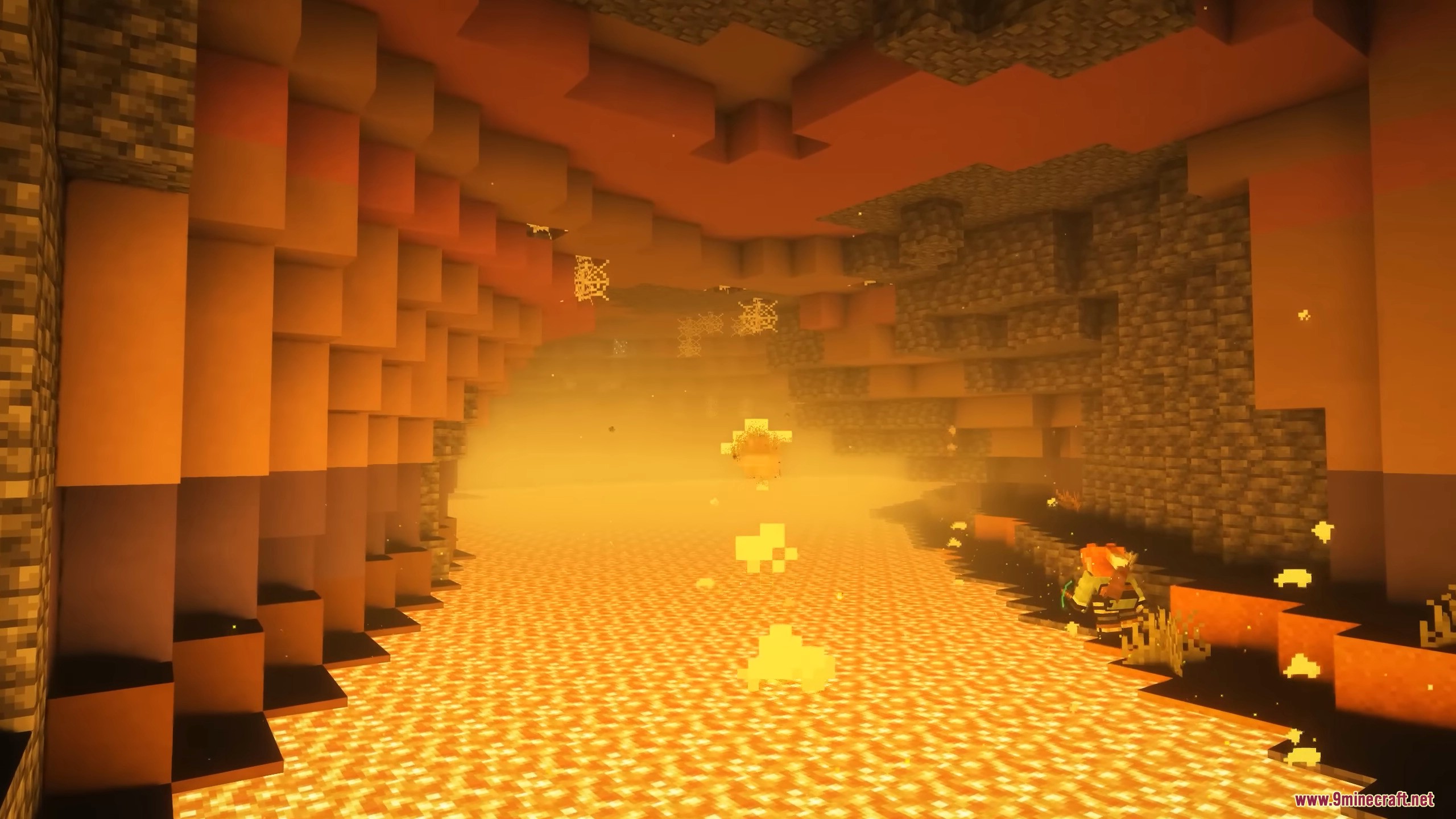 Underground cave biome filled with lava in Cliff Under a Branch