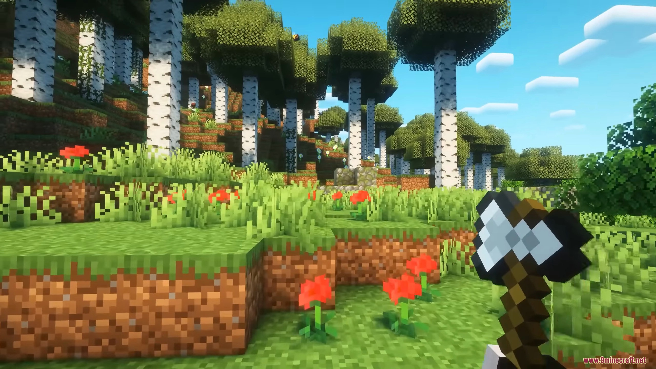 Player exploring updated birch forest biome in Cliff Under a Branch