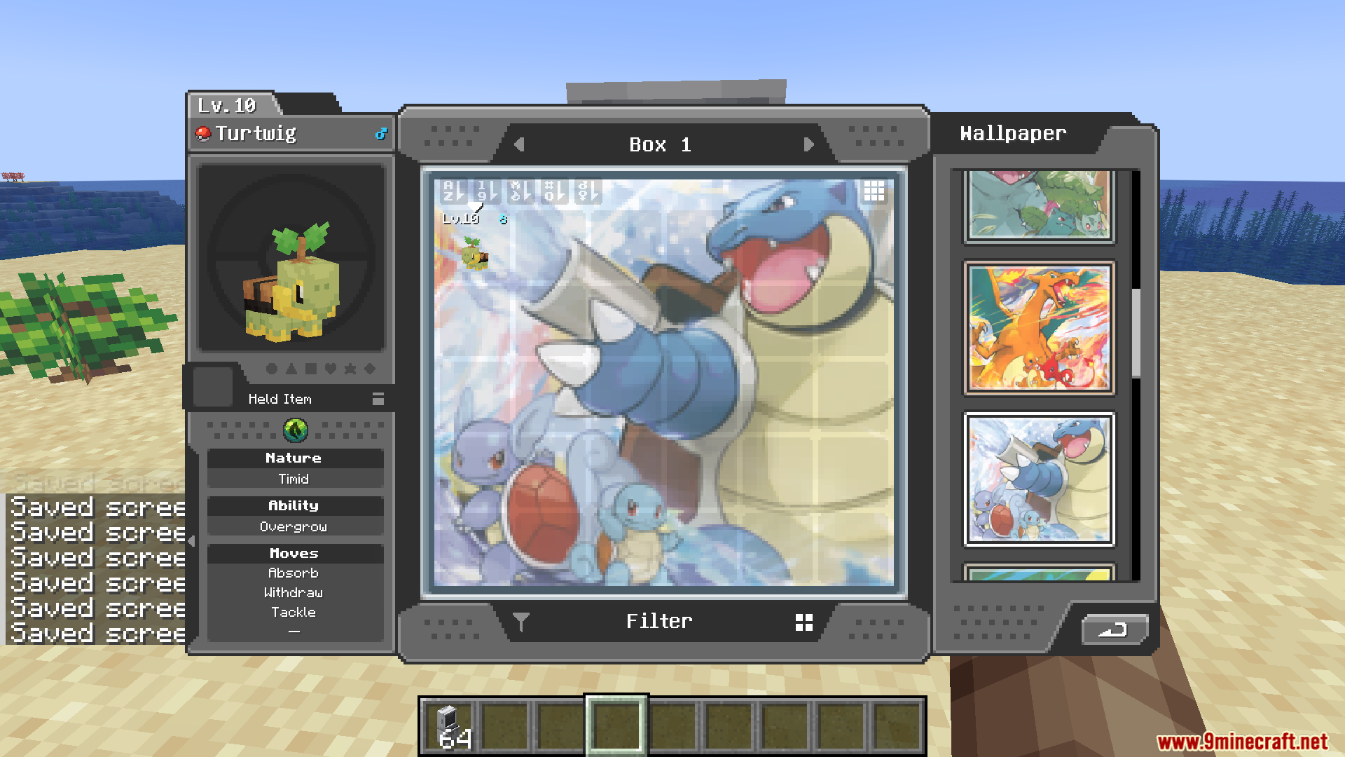 PC background art featuring Blastoise and the Squirtle line