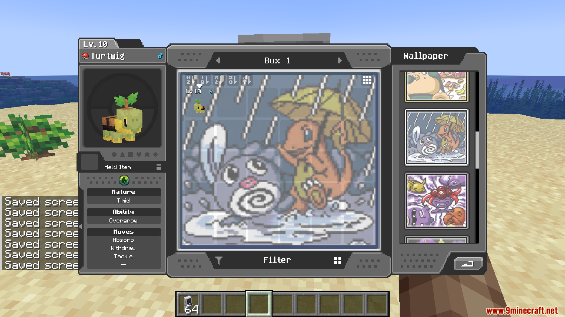 Rainy day wallpaper with Poliwag and Charmander in PC