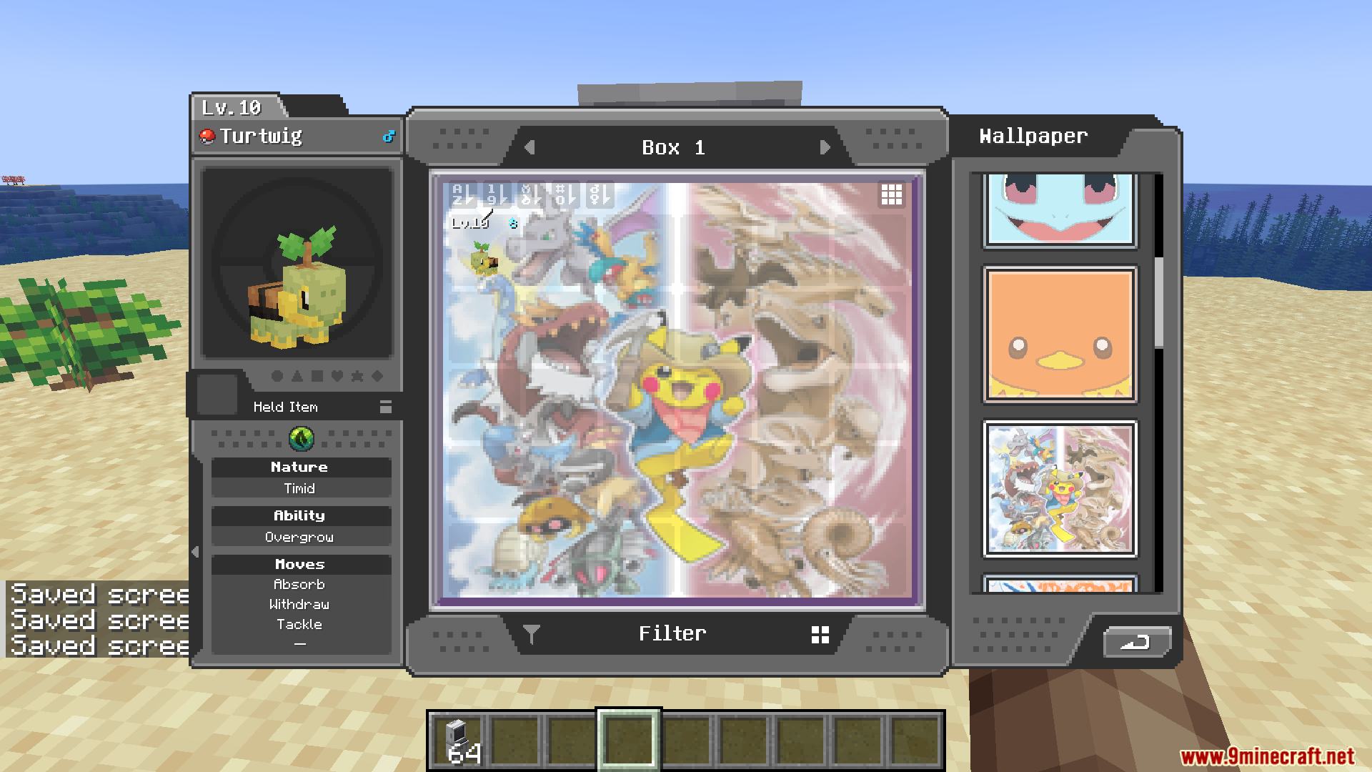 A split-art wallpaper featuring many different Pokémon