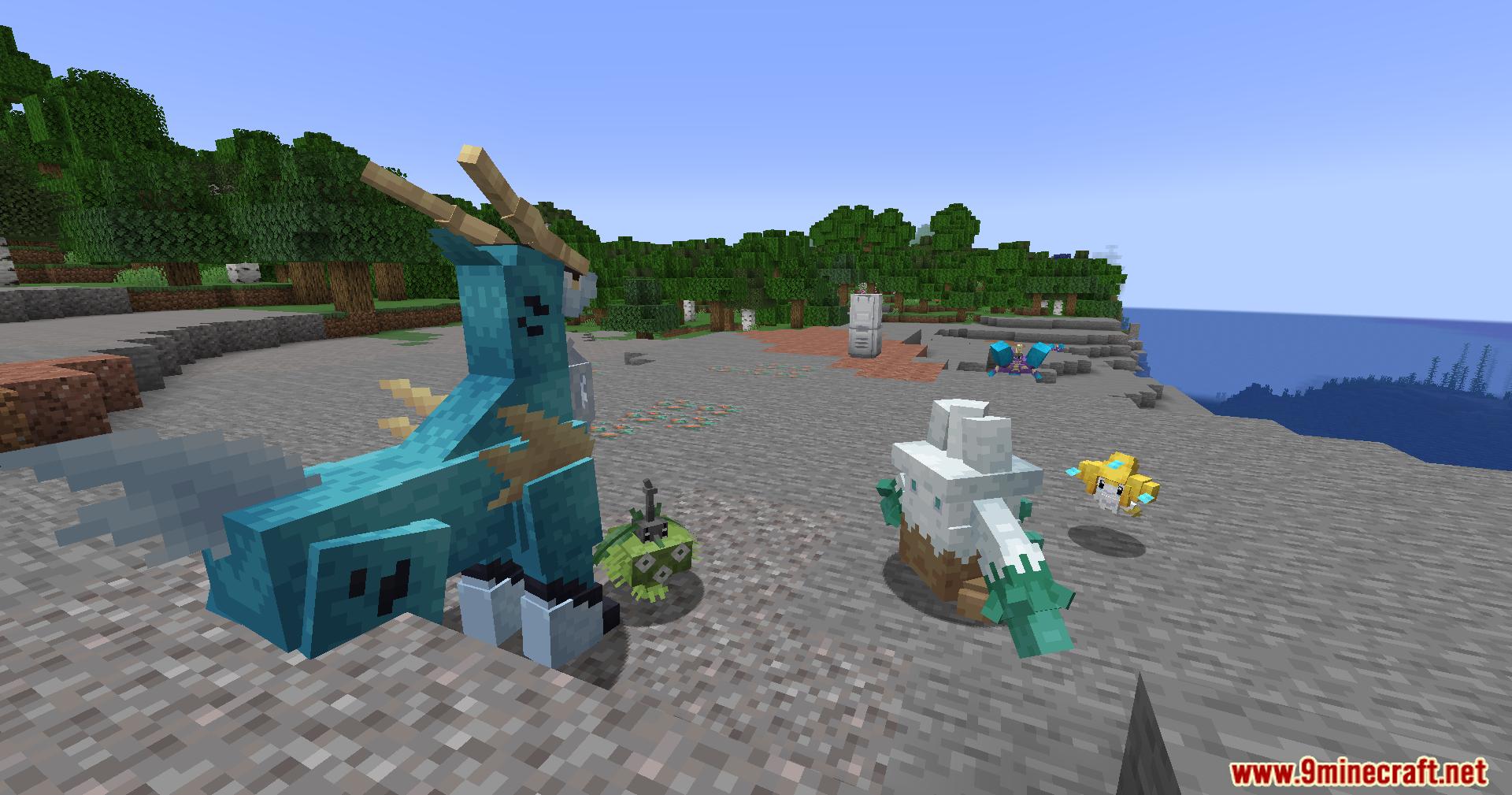 Blue horse Pokemon and other creatures from Complete Cobblemon Collection