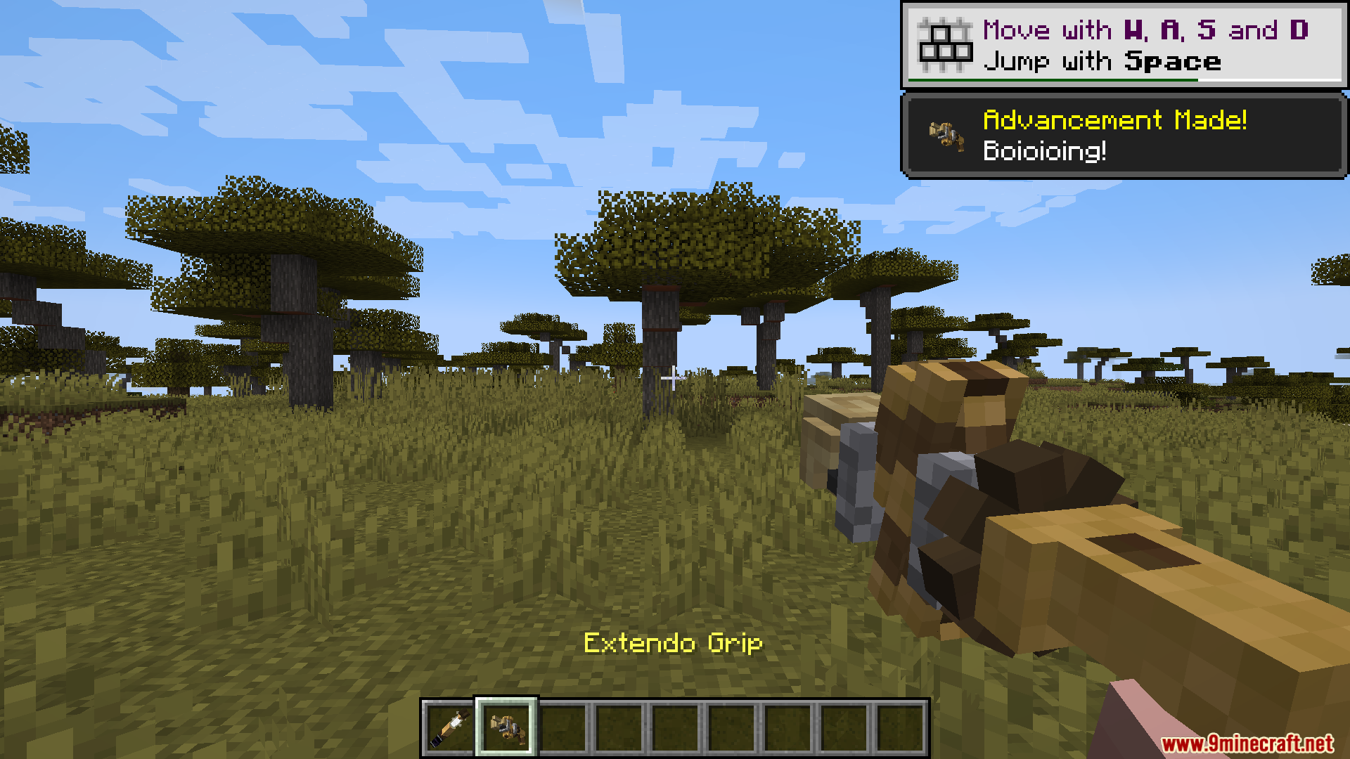 Using the Extendo Grip tool to unlock a new advancement