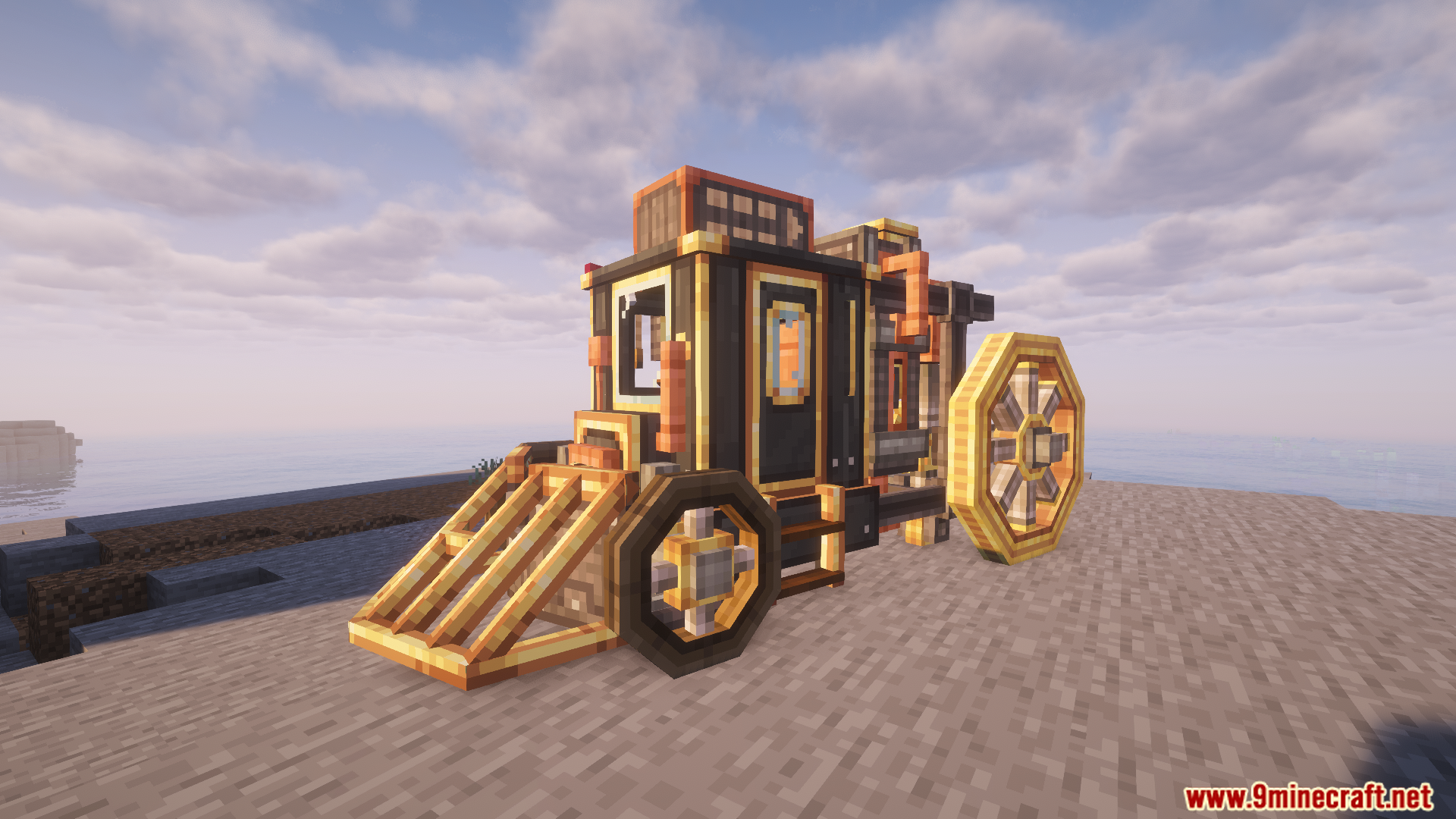 A steampunk vehicle from