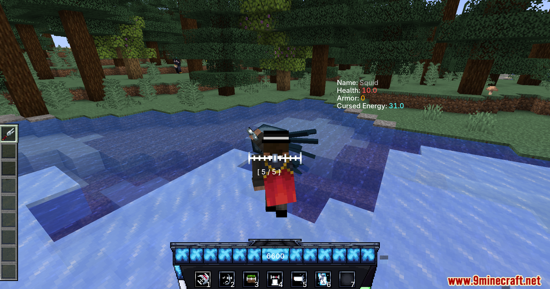 Player targeting a squid with Cursed Energy display