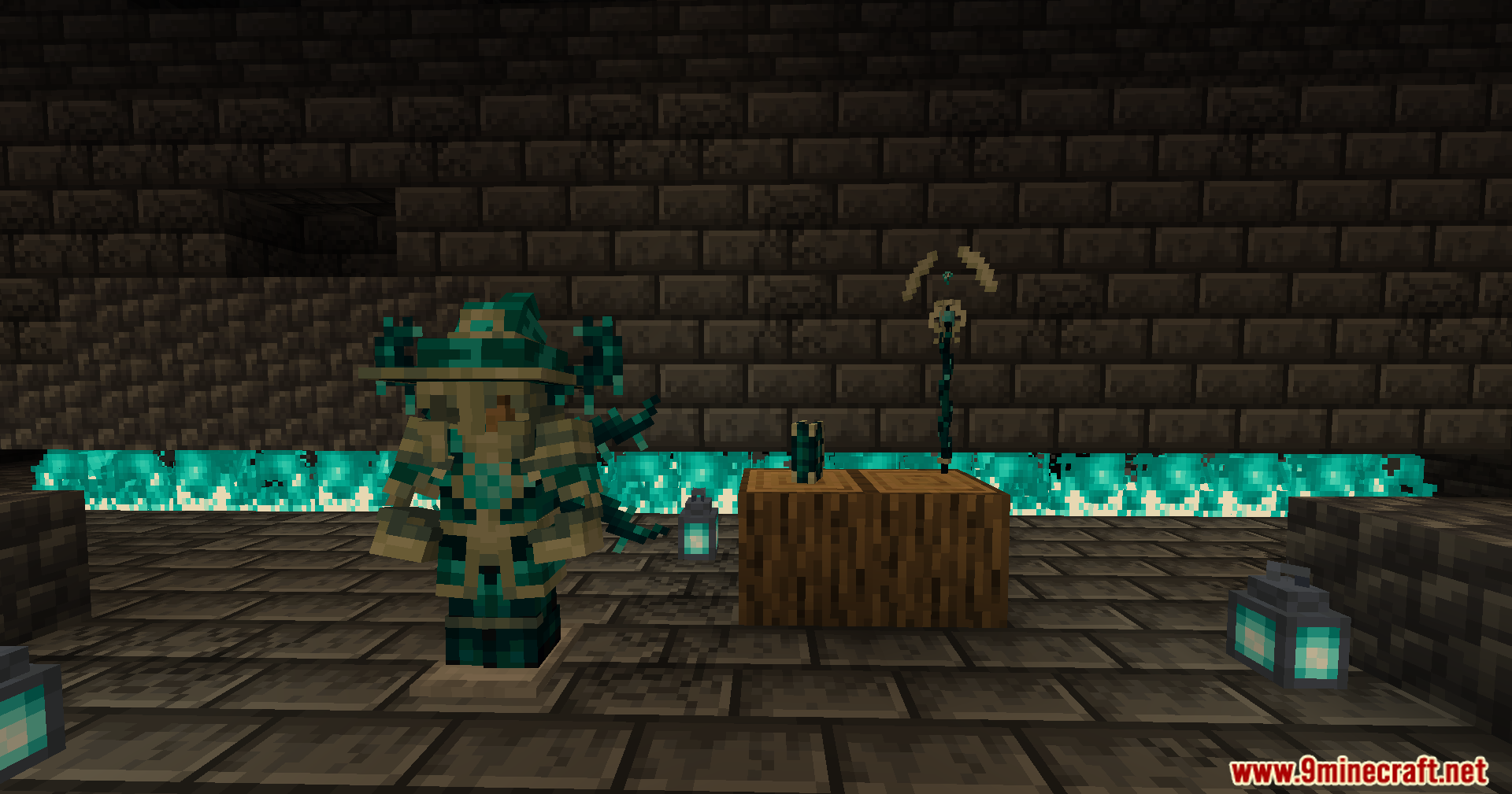 Player wearing the Warden Battlemage armor set