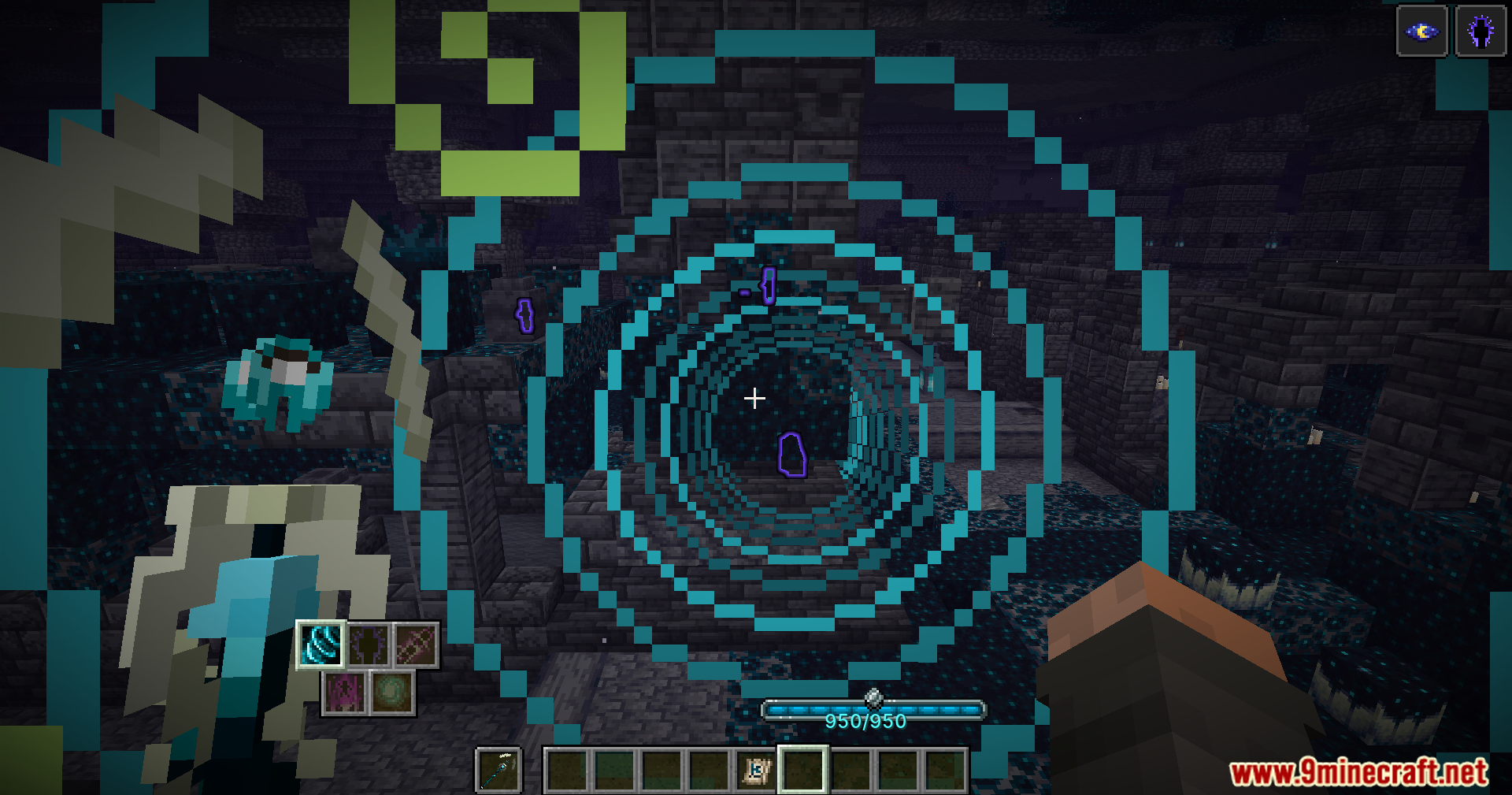 Casting a powerful sonic boom spell in the Deep Dark