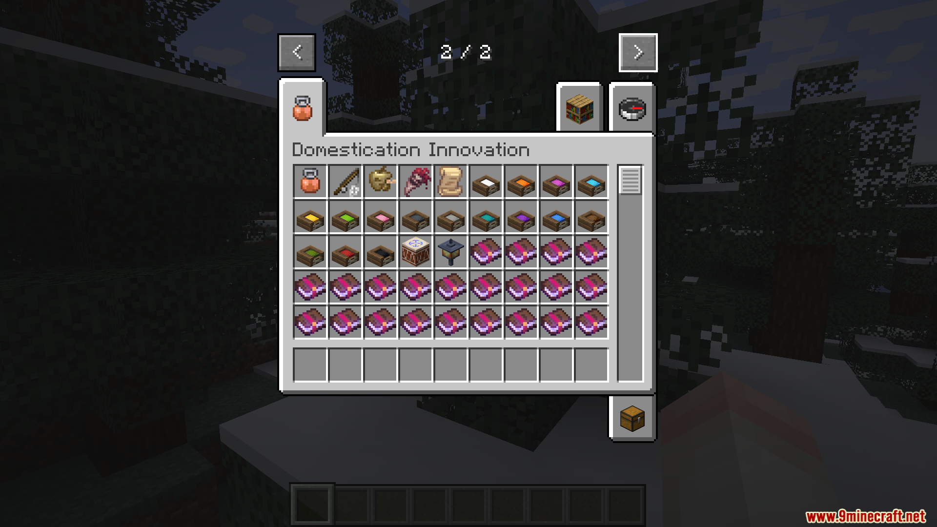 Domestication Innovation mod items in creative inventory