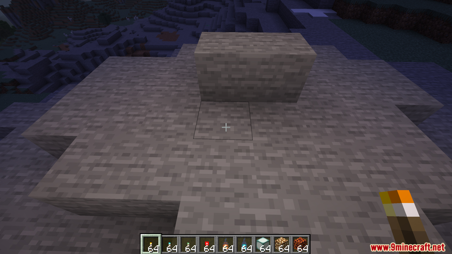 Dynamic Lightings Mod Screenshot 3 Player holding a torch illuminating the ground with Dynamic Lighting Mod