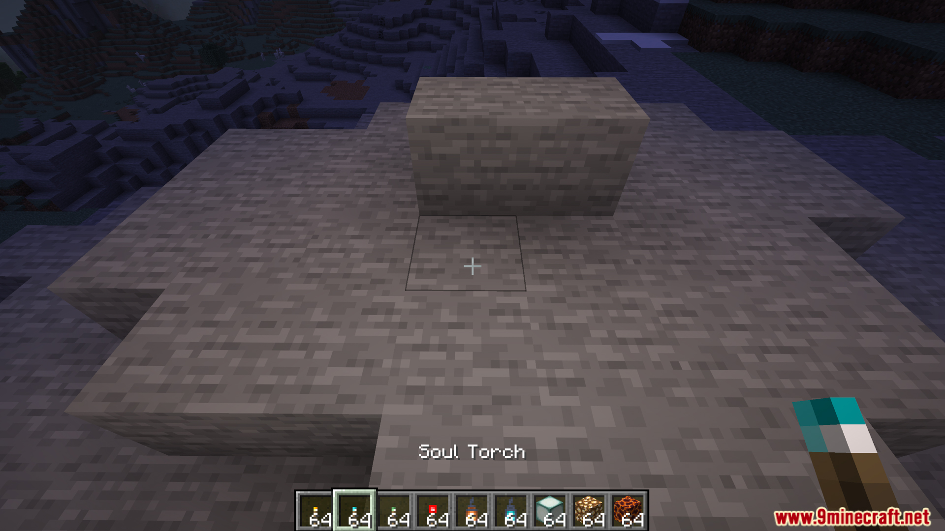 Dynamic Lightings Mod Screenshot 4 Player holding a Soul Torch illuminating the ground with Dynamic Lighting Mod