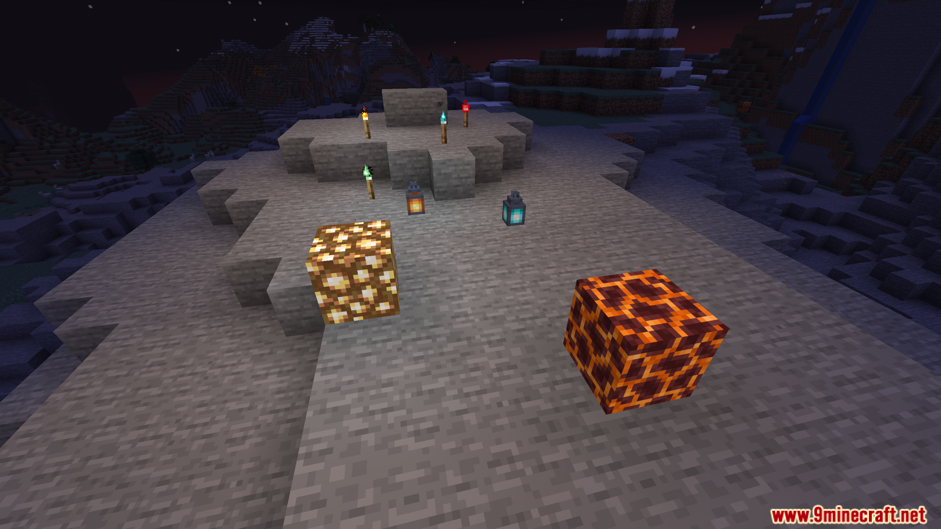 Dynamic Lightings Mod Screenshot 6 Glowstone and Magma blocks emitting light with Dynamic Lightings Mod