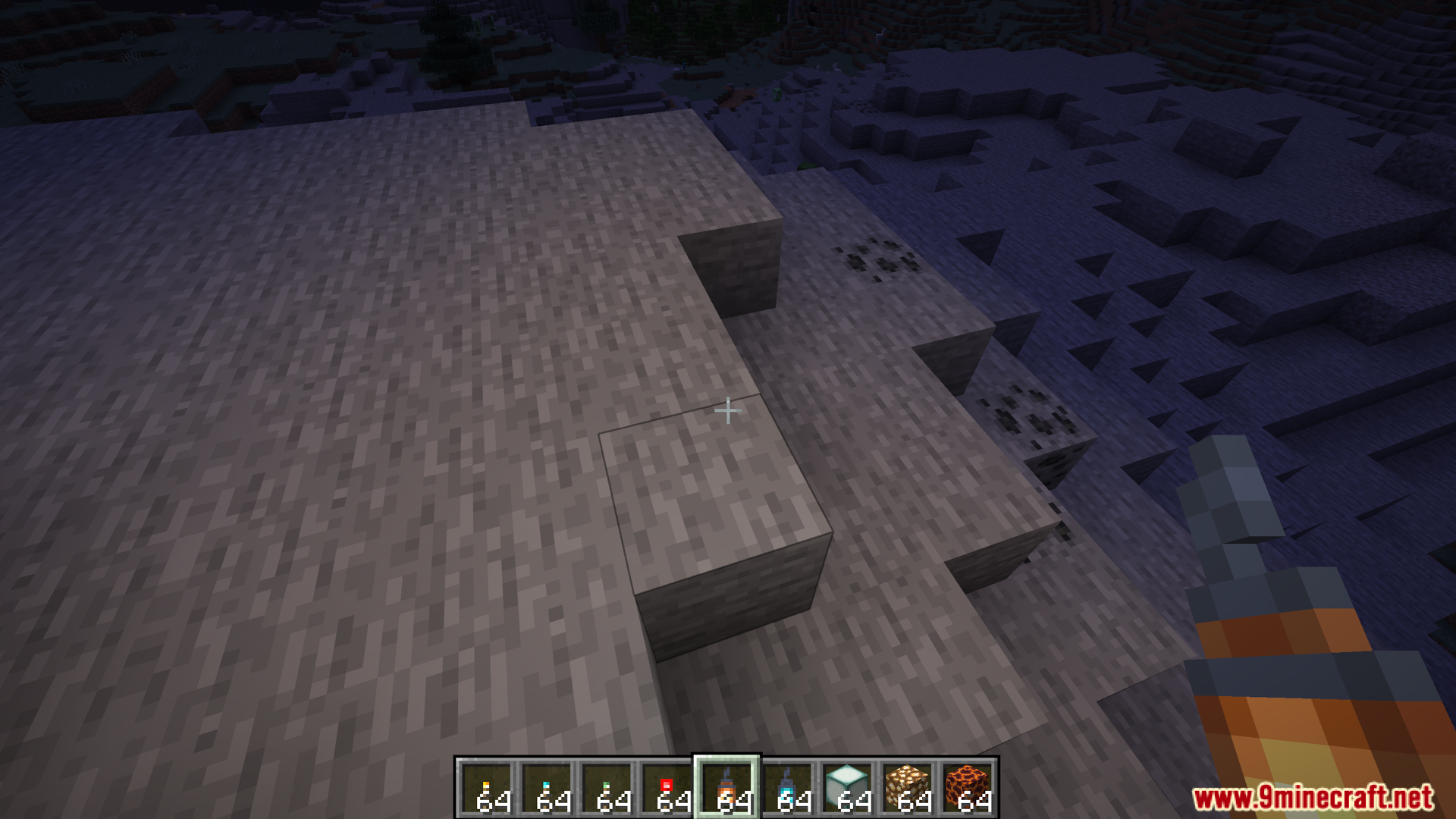 Dynamic Lightings Mod Screenshot 8 Player holding regular lantern lighting up rocky area with Dynamic Lightings Mod