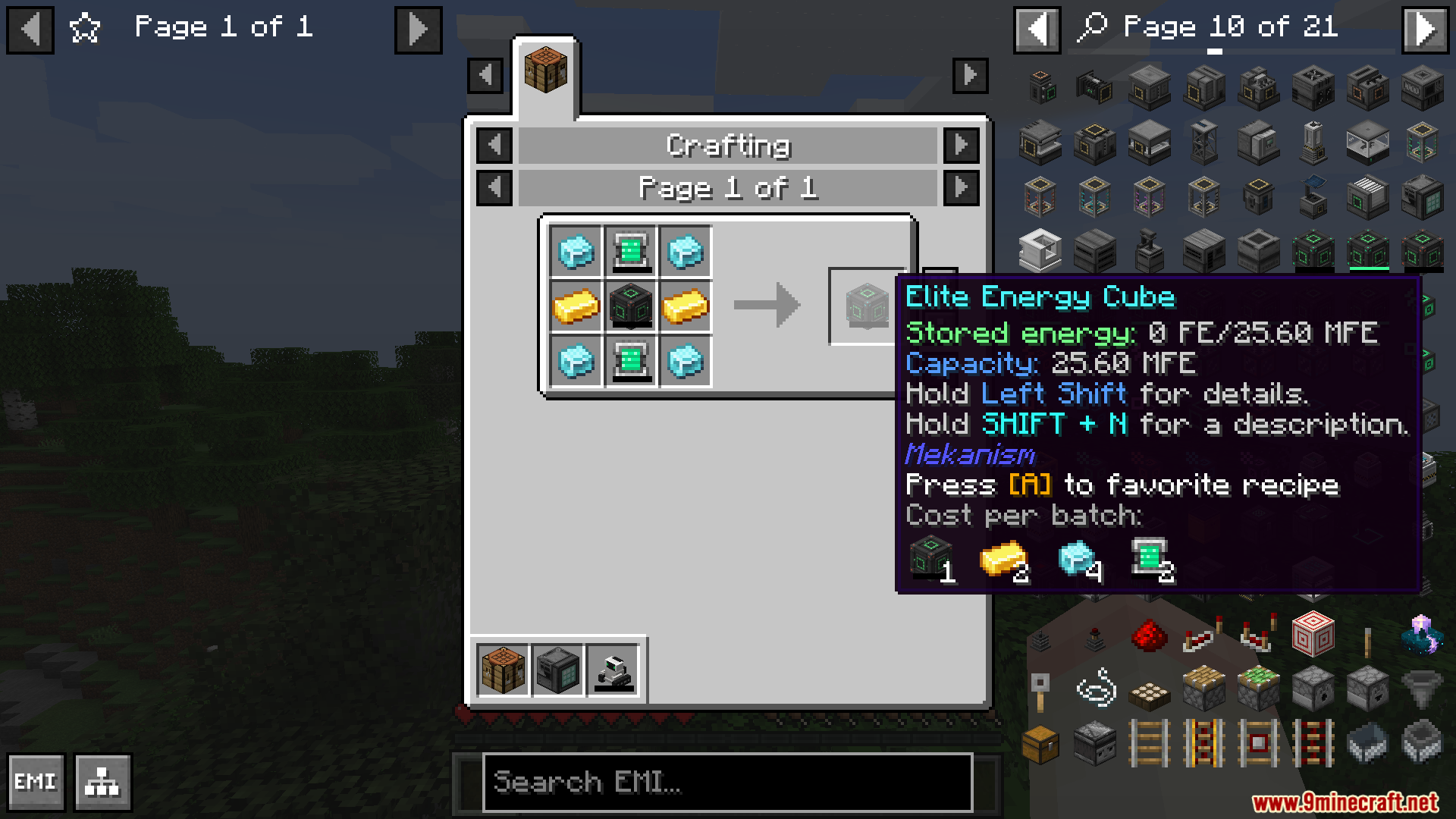 Crafting recipe for an Elite Energy Cube