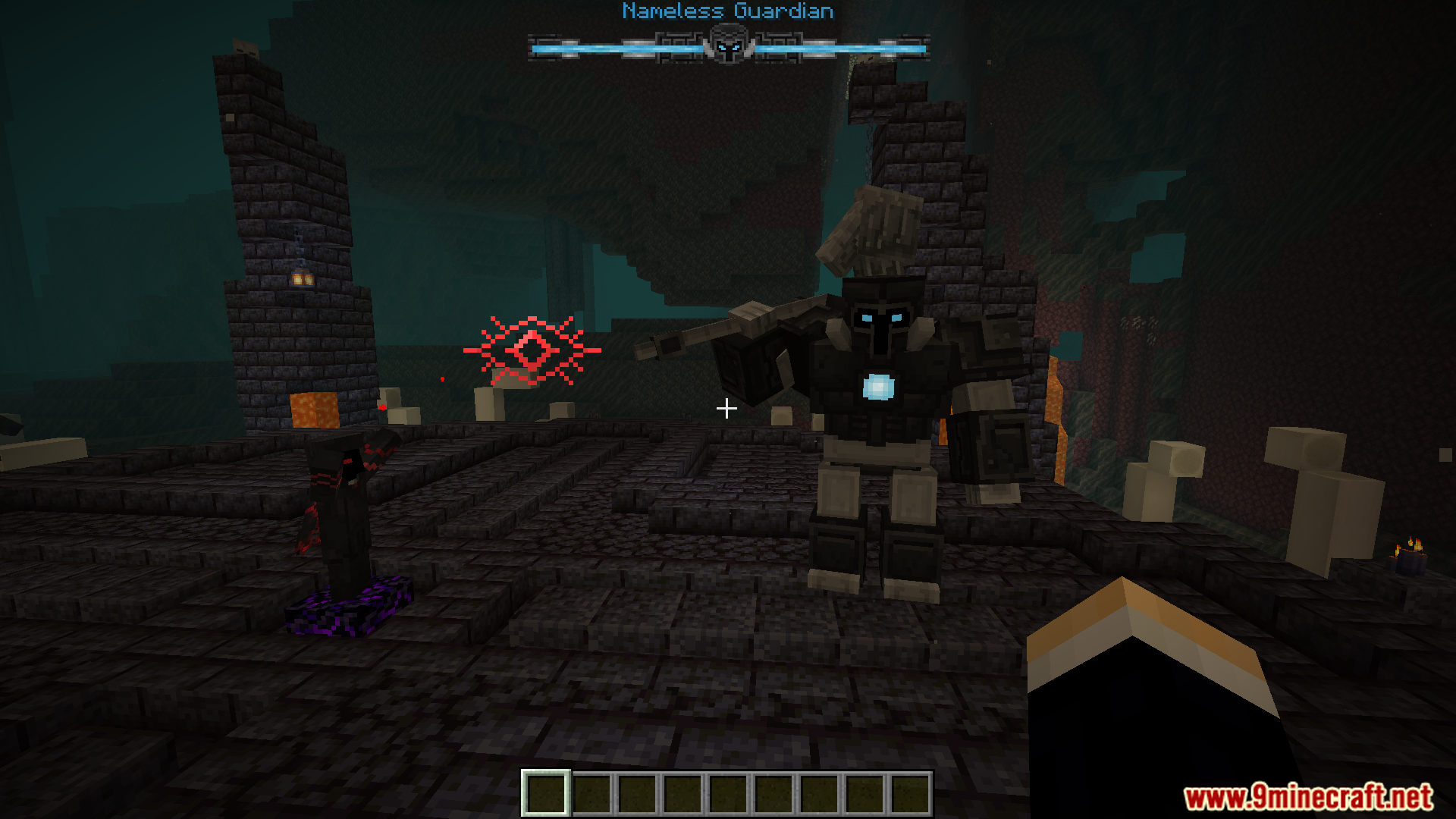 Nameless Guardian boss appears with a custom health bar at the top