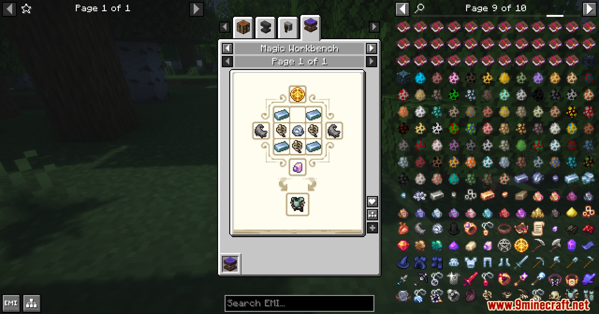 Warlock Armor recipe in the Eidolon Magic Workbench