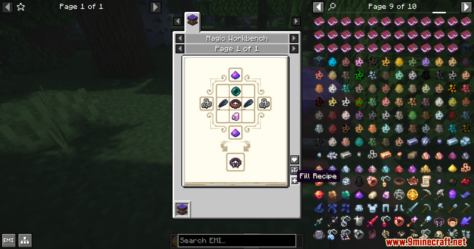 Recipe for the Gravity Belt in the Magic Workbench