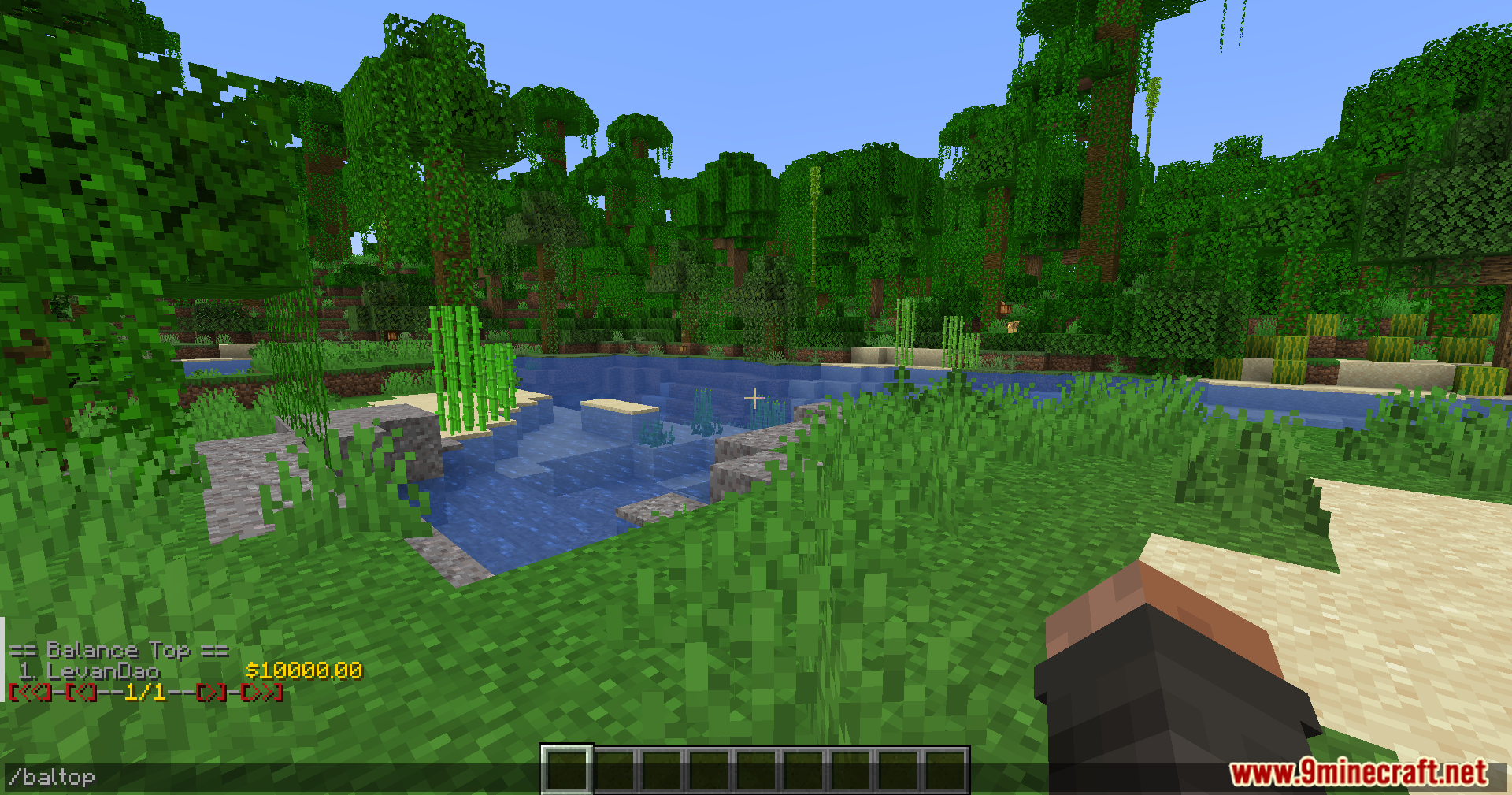 Player viewing the top money balances using an Eightseconomyp command