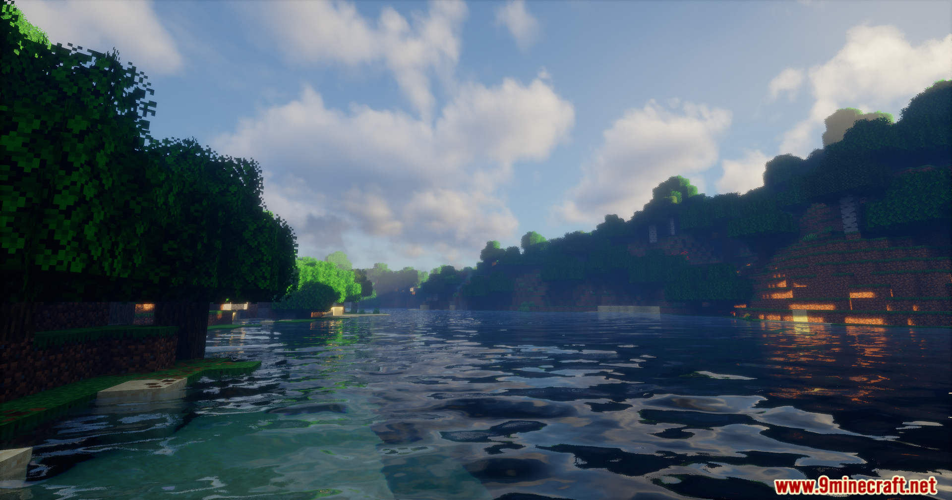 Emanrux Shaders displaying realistic water ripples and reflections on a river