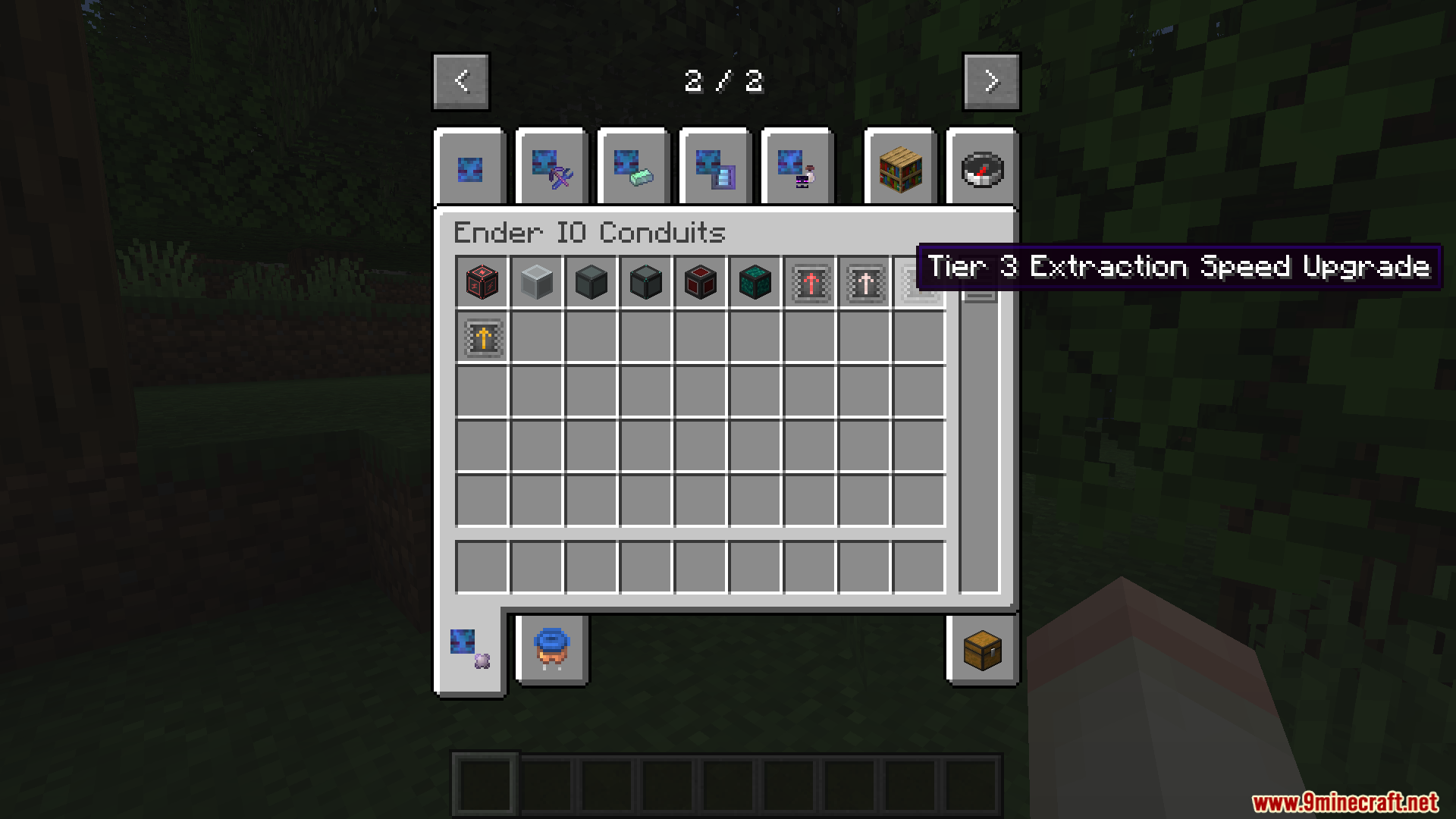 Player viewing a Tier 3 Extraction Speed Upgrade in creative inventory